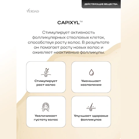Сыворотка-концентрат от выпадения с Capixyl, розмарином, цинком, медью, Verdad