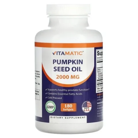 Тыквенное масло, 180 капсул, 1000 мг в 1 капсуле, Vitamatic
