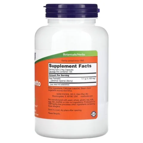 Пальма Сереноа, Saw Palmetto, 250 капсул, 550 мг, NOW Foods