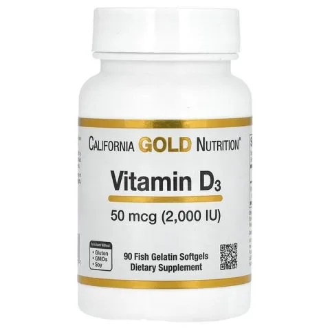 Витамин Д3, 2000 МЕ, 90 капсул, California Gold Nutrition