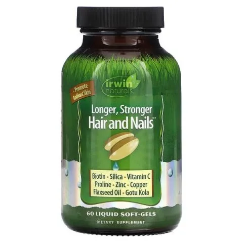 Комплекс для более длинных и сильных волос, ногтей, 60 капс, Irwin Naturals