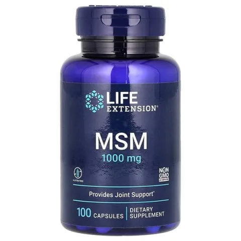 Сера МСМ для волос, кожи, ногтей, суставов, 1000 мг, 100 капсул, Life Extension