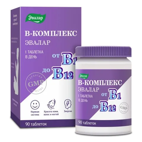 Витамины группы В, 90 таблеток, Эвалар