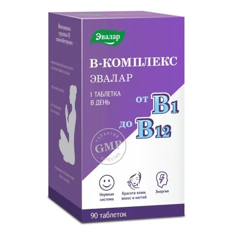 Витамины группы В, 90 таблеток, Эвалар