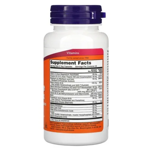 Комплекс коферментов группы B, 60 веганских капсул, NOW Foods