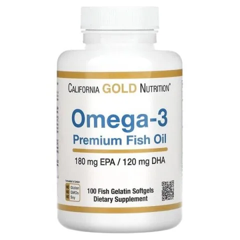 Премиальный рыбий жир с ОМЕГА-3, 1100 мг, 100 капс, California Gold Nutrition