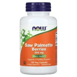 Пальма Сереноа, Saw Palmetto, 100 капсул, 550 мг, NOW Foods