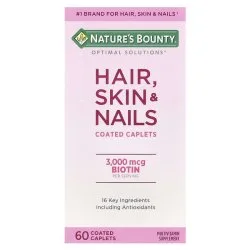 Комплекс для волос, кожи, ногтей с биотином и антиоксидантами, 60 капс, Natures Bounty