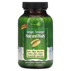 Комплекс для более длинных и сильных волос, ногтей, 60 капс, Irwin Naturals