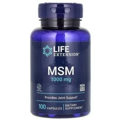 Сера МСМ для волос, кожи, ногтей, суставов, 1000 мг, 100 капсул, Life Extension