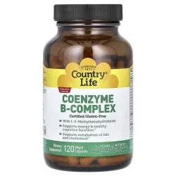 Комплекс коэнзимов группы B, 120 веганских капсул, Country Life