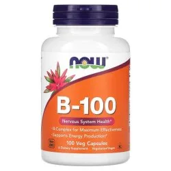 Комплекс витаминов B-100, 100 капсул, NOW Foods