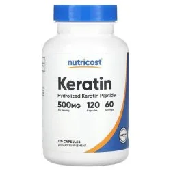 Кератин, 250 мг, 120 капсул, Nutricost