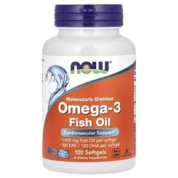 Рыбий жир с ОМЕГА-3, 1000 мг, 100 капсул, NOW Foods