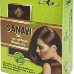 Хна бесцветная индийская для укрепления, роста и блеска волос, Sanavi 